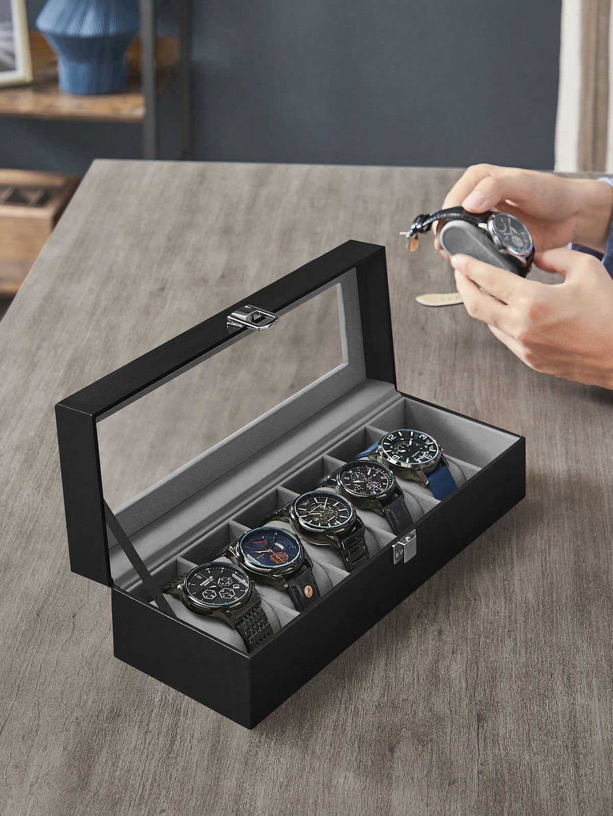 6 slots watch boxes organizer