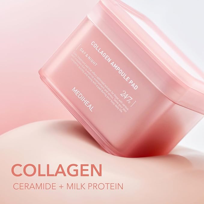 MEDIHEAL Toner Pads - Collagen Glow, Twice the Care