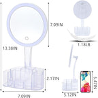 LED Mirror with Cosmetic Organizer