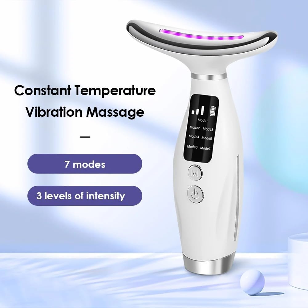 7-Color LED Facial & Neck Therapy Device – Anti-Aging & Firming Tool