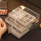 Velvet Crystal Charm 3-Drawer Acrylic Jewelry Box