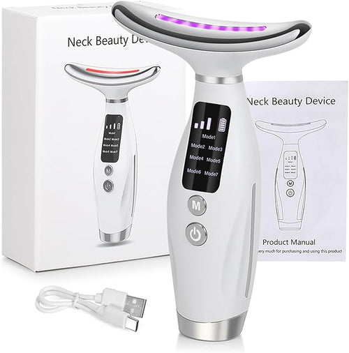 7-Color LED Facial & Neck Therapy Device – Anti-Aging & Firming Tool