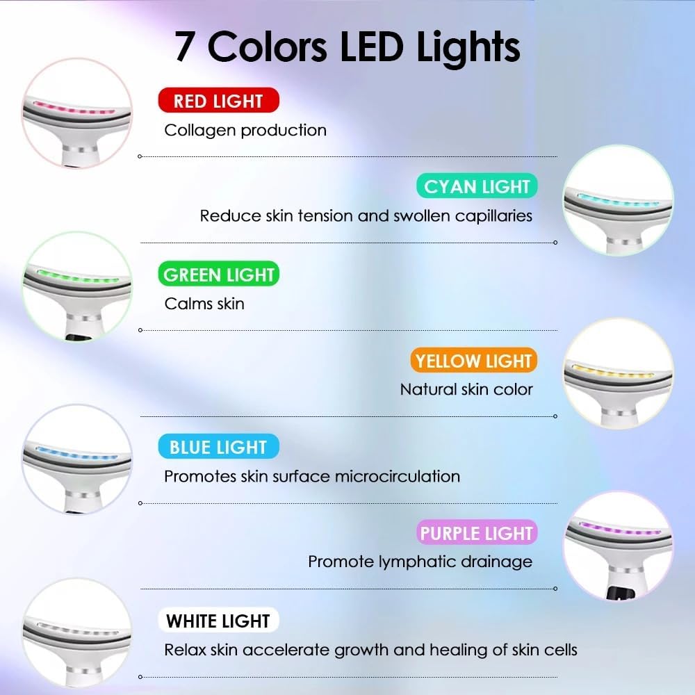 7-Color LED Facial & Neck Therapy Device – Anti-Aging & Firming Tool