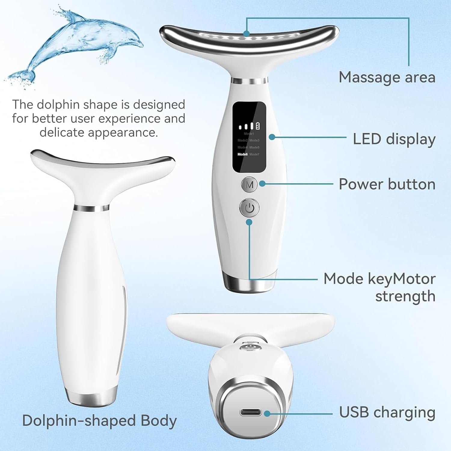 7-Color LED Facial & Neck Therapy Device – Anti-Aging & Firming Tool