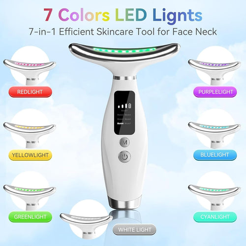 7-Color LED Facial & Neck Therapy Device – Anti-Aging & Firming Tool